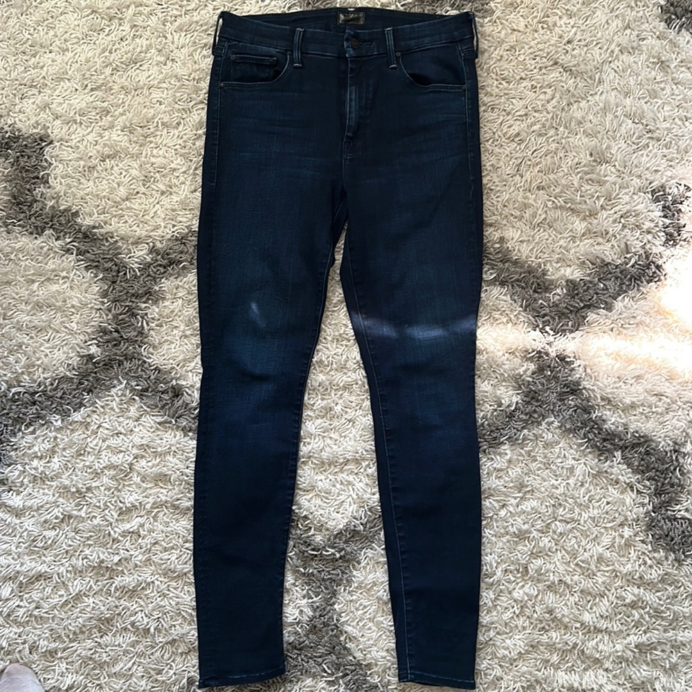MOTHER Women's Skinny Jeans in Dark Indigo Blue